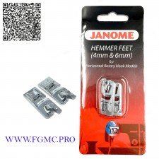 JANOME 4mm & 6mm HEMMER SET DE PIEDS D1 & D2
