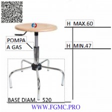 TABOURET À GAZ HÊTRE 5 PIEDS NORMALE