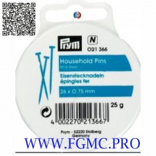 EPINGL FER ARGENT 0.75x26mmx25gr