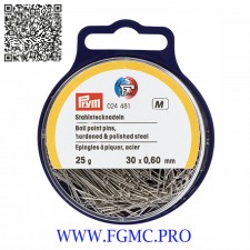 EPINGL ACIER BOUL 0.6x30mmx25g