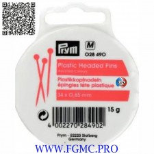 EPINGL TET PLASTIQUE 0.65x34mmx15g