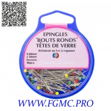 SACHET EPINGLES TETE COULEUR